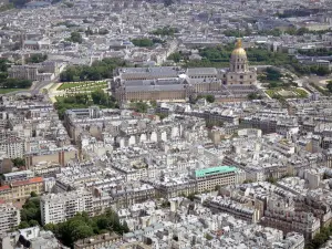 Eiffel tower - Panorama of Paris and the Invalides from the top of the tower