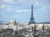 Eiffelturm - Blick auf Paris und den Eiffelturm, von den Türmen der Kathedrale Notre-Dame aus
