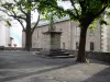 Embrun - Piazza del Duomo: Calvario e alberi