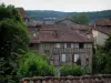 Figeac - Árvores e casas na cidade velha, Quercy