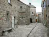La Garde-Guérin - Sol pavé et maisons en pierre du village médiéval