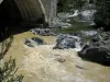 Gargantas de Roya - Ponte, medindo, a, rio roya, e, pedras