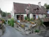 Gargilesse-Dampierre - Maisons fleuries (fleurs) et ruelle du village