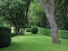 Giardini di Marqueyssac - Prato, arbusti e alberi tagliati nel parco