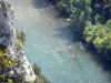 Gole dell'Ardèche - Tre canoe navigazione nelle acque dell'Ardèche