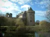 Golfe du Morbihan - Château de Suscinio entouré de douves et d'arbres