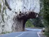 Gorges du Guiers Mort - Paroi rocheuse surplombant la route des gorges