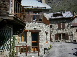 La Grave - Street and stone houses of the village