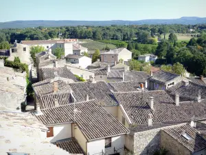 Grignan - Vista sui tetti di tegole del villaggio