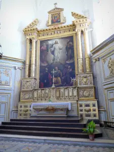 Grignan - All'interno della collegiata Saint-Sauveur: pala d'altare