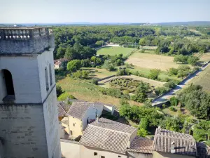 Grignan castle - View of the Drôme Provençale landscape from the castle terraces