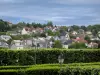 Guéret - Lampposts and hedges with view of the houses of the city