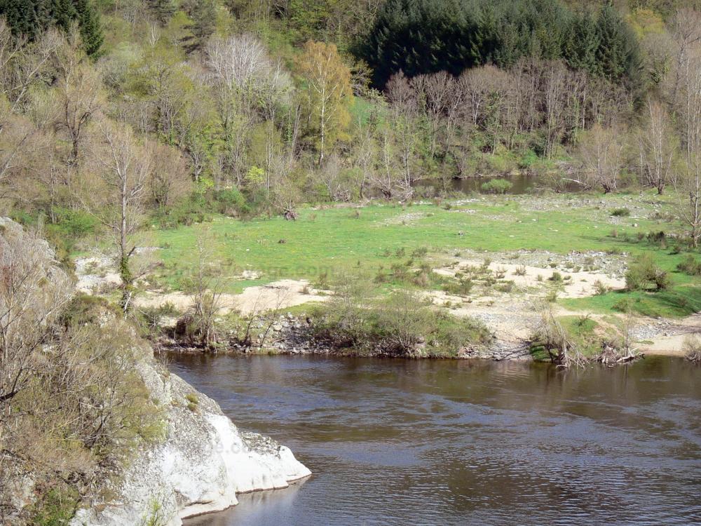 Guide de la Haute-Loire - Paysages de la Haute-Loire - Gorges de l'Allier : rivière Allier traversant un paysage verdoyant et arboré