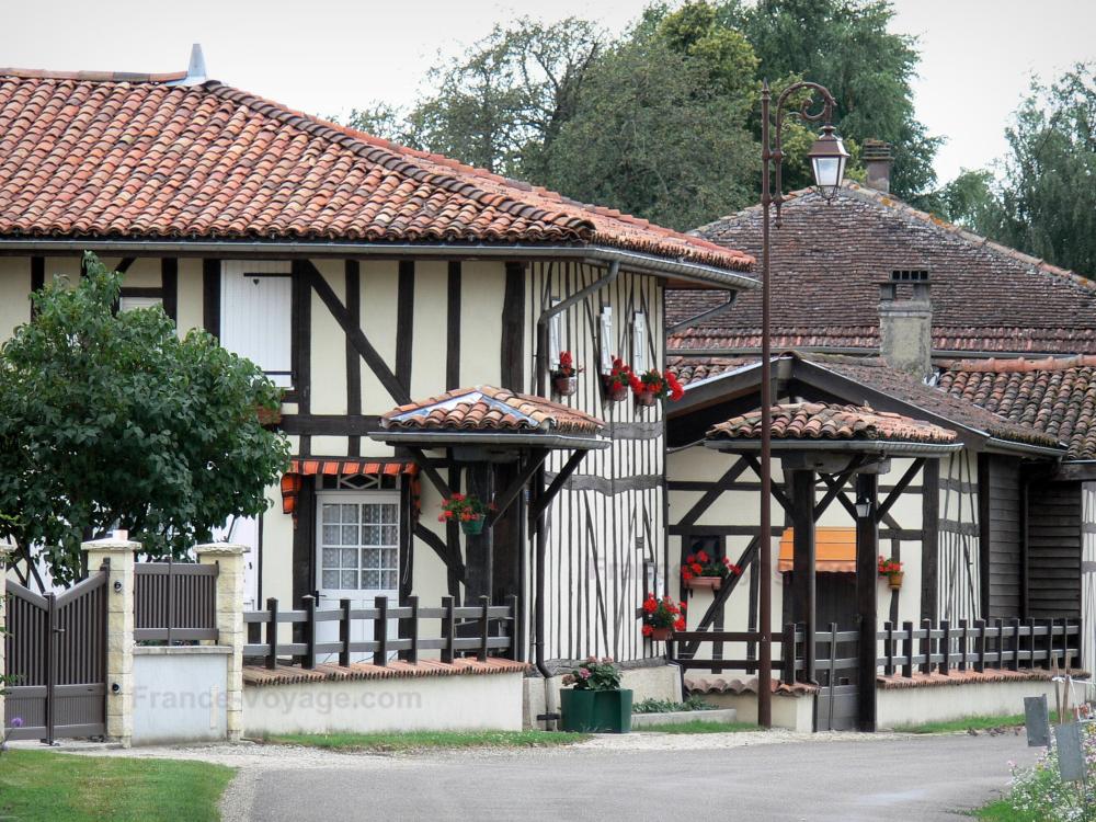Guide de la Haute-Marne - Pays du Der - Maisons à pans de bois du village de Puellemontier