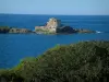 Île de Porquerolles - Végétation méditerranéenne, mer méditerranée et fort du Petit Langoustier (îlot du Petit Langoustier)