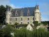 Reiseführer der Indre-et-Loire - Montrésor - Renaissanceschloss, Häuser des Dorfes und Bäume