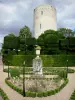 Issoudun - White tower (Tour Blanche keep) overlooking the garden of the Town House