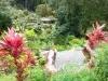Jardins de Valombreuse - Cascade avec vue sur le parc floral