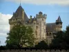 Kasteel van Montfort - Kasteel en bomen, in de Dordogne vallei, in de Perigord