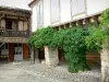 Labastide-d'Armagnac - Façades de maisons de la bastide médiévale