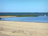 Lac d'Hourtin-Carcans - Plage de sable de Maubuisson, sur la commune de Carcans, avec vue sur le plan d'eau