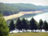Lac de Saint-Étienne-Cantalès - Retenue d'eau entourée d'arbres