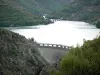 Lac de Villefort - Barrage de Villefort, retenue d'eau et rives montagneuses