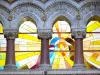 Lalouvesc - Interior of the Saint-Régis basilica: windows and columns