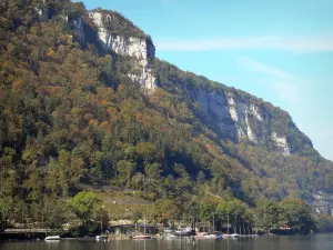 Landscapes of the Ain - Cliffs overlooking the Nantua lake; in Upper Bugey 