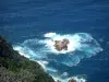 Landscapes of the Corsica coast - Cliff and rocky island in the Mediterranean sea (turquoise blue waters)