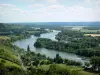 Landscapes of the Eure - Panorama of the Deux-Amants coast: view of the Seine river and its green banks (Seine valley) from the Deux-Amants viewpoint