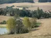 Landscapes of the Gascony - Lake, trees and fields 