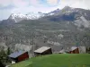 Landscapes of the Hautes-Alpes - Chalets with view of the mountain