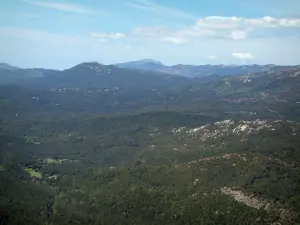 Landscapes of the inland Corsica - Hills covered with forests