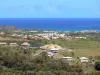Landscapes of Martinique - Overlooking the town of Vauclin at the edge of the Atlantic Ocean