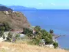 Landscapes of Martinique - Point of view of the cove Marigot Martinique panorama of coast and the Caribbean Sea