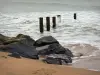 Landschaften der Vendée - Sand, Felsen, Pfähle und Meer