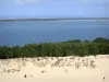 Landschappen van Gironde - Uitzicht op het Bassin d' Arcachon en de badplaats Cap Ferret vanaf de top van het duin van Pilat