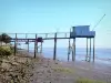 Landschappen van Gironde - Hutten vissen schol langs de Gironde