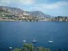 Landschappen van de kust van de Côte d'Azur - Uitzicht op de Cap Ferrat, de zee en boten