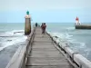 Landschappen van de Landes - Lopen op de pier met uitzicht Capbreton koplampen en de Atlantische Oceaan