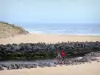Landschappen van de Landes - Silver Coast: Huidige Soustons en de Atlantische Oceaan van het strand in Vieux-Boucau-les-Bains