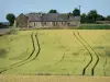 Landschappen van de Mayenne - Boerderij, omgeven door velden