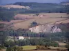 Landschappen van Zuidelijke Bourgondië - Weilanden, rotswand, velden, bomen en bos