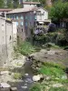 Largentière - Houses along River Ligne