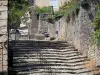 Largentière - Las escaleras de la ciudad medieval