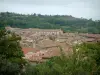 Lautrec - Vue sur les arbres et les toits des maisons du village médiéval