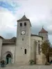 Lauzerte - Igreja de São Bartolomeu e canto elevado da Place des Cornières