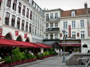 Lille - Huizen en terrasjes van de Place Rihour