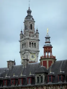 Lille - Campanile klokkentoren en de Old Stock Exchange Kamer van Koophandel en Industrie